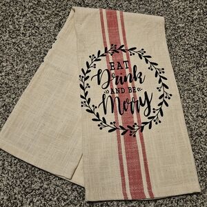 "Eat, Drink, and Be Merry" Tea Towel